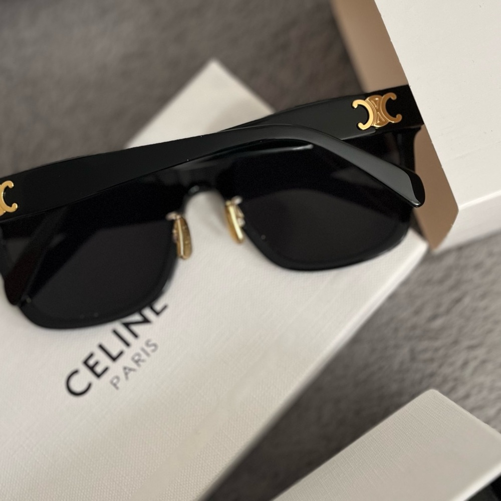 Celine Black Sunglasses with Gold Accents